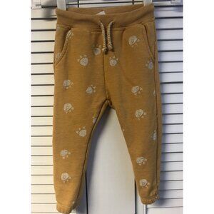 Zara Size 2/3 Yellow Paw Print Joggers